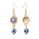 Crystal Rhinestone Dangle Earrings with Enamel Evil Eye EJEW-JE05012-01-2