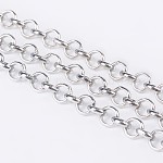 Iron Rolo Chains, Belcher Chain, Unwelded, Platinum Color, with Spool, Nickel Free, Link: 5mm in diameter, 1.5mm thick, about 164.04 Feet(50m)/roll