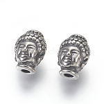 316 perles chirurgicales en acier inoxydable, tête de bouddha, argent antique, 10x13x9mm, Trou: 2mm