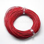 Spray Painted Cowhide Leather Cords, Red, 2.0mm, about 100yards/bundle(300 feet/bundle)