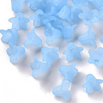 Transparent Acrylic Beads, Frosted, Flower, Light Blue, 17.5x12mm, Hole: 1.5mm, about 770pcs/500g