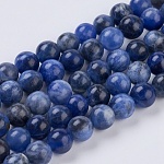 Chapelets de perles en sodalite naturelle, ronde, 6mm, Trou: 1mm, Environ 32 pcs/chapelet, 7.6 pouce