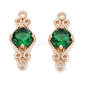 Подвески из латуни с граненым стеклянным соединителем FIND-T070-03D