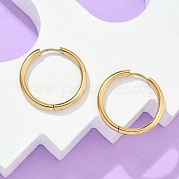 Серьги-кольца Huggie Hoop из нержавеющей стали 304 с ионным покрытием (IP) EJEW-F111B-25mm-G