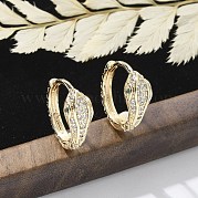 Серьги-кольца из латуни с прозрачным фианитом EJEW-Q014-20G