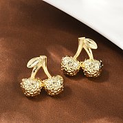 Серьги-гвоздики из вишневой латуни EJEW-F895-18G