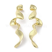 Серьги-пусеты из латуни с поворотным покрытием и подвесками EJEW-M237-13G