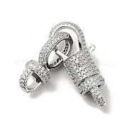 Замки из латуни с микропейвом и прозрачным фианитом KK-J301-01P