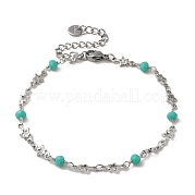 Латунные браслеты-цепочки со звездами BJEW-L685-01P