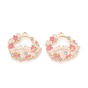Rhinestone сплава и эмали подвески ENAM-T022-52KCG