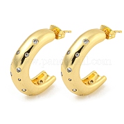 Серьги-гвоздики из латуни с кубическим цирконием EJEW-M247-24G