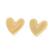 Ion Plating(IP) 304 Stainless Steel Heart Stud Earrings for Women EJEW-I285-09G