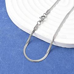 Collares de cadena de serpiente de acero inoxidable 304 que no se deslustran, con cierre de langosta, color acero inoxidable, 2.2mm, 17.7 pulgada (45 cm)