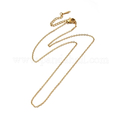 Collana a catena in acciaio inossidabile 304 placcata ionica (ip) per donna, vero placcato oro 14k, 15.94 pollice (40.5 cm)