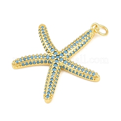 Pendentifs en laiton micro pavé de zircons cubiques bleu ciel&nbsp;CU-CBA4A93-01F-G