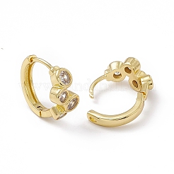 Aretes de aro redondos y planos con circonitas cúbicas transparentes&nbsp;EJEW-M210-20G