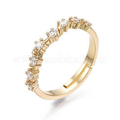 Exquisiter verstellbarer Ring mit Zirkonia-Blume&nbsp;RJEW-N035-059-NF