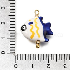 Ciondoli in ceramica e porcellana dipinti a mano a tema oceanico&nbsp;PR-CBA0027-05G-03