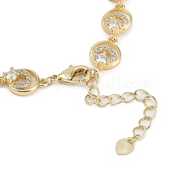 Braccialetti a maglie in ottone con micro pavé di zirconi cubici da donna&nbsp;BJEW-U013-01G-05