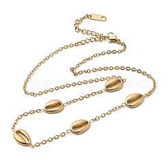 Collane a catena a forma di conchiglia in acciaio inossidabile 304 per donna&nbsp;NJEW-G181-05G