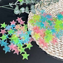 100 pz adesivi murali a forma di stella in plastica ABS luminosa&nbsp;AJEW-WH20059-43B