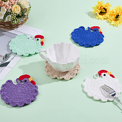 5 sottobicchiere in poliestere 5 colori&nbsp;AJEW-WR0003-86B