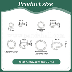 40 anneau de jonction ouvert en laiton de 4 styles&nbsp;KK-PH0015-71
