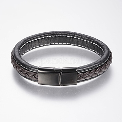 Las pulseras de cuero trenzadas&nbsp;BJEW-H561-10A