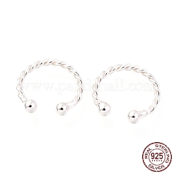 925 orecchini a polsino in argento sterling rodiato&nbsp;EJEW-H124-10P