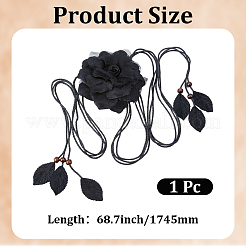 Ceintures à nouer en polyester avec nœud à fleurs&nbsp;AJEW-GF0014-10B