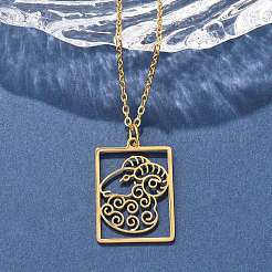 Collier en acier inoxydable 304&nbsp;NJEW-D330-01G-01