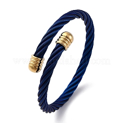 Bracelets joncs torques en acier inoxydable 304 pour femmes et hommes&nbsp;BJEW-G584-18G-03