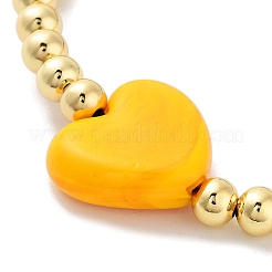Pulseras de corazón de murano hechas a mano&nbsp;BJEW-Q338-01G