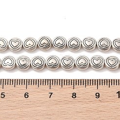 Tibetische style flach rund mit Herz Legierungskorn-Stränge&nbsp;TIBEB-O007-12-NR