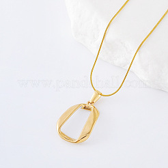 3 collana con ciondolo ovale geometrico intrecciato in acciaio inossidabile e smalto bianco per donna&nbsp;LV4552