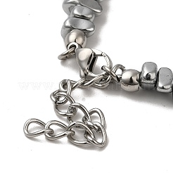 Armbänder aus natürlichem Tigerauge und Perlen aus Edelstahlnugget&nbsp;WG37350-01