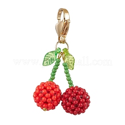 Decorazioni pendenti con perline di vetro di ciliegia&nbsp;HJEW-MZ00126
