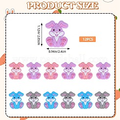 12 Stück 4 Farben Silikon-Fokalperlen&nbsp;SIL-SZ0001-41