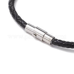 Bracciali di corda di pelle intrecciato &nbsp;BJEW-JB11387-05