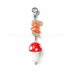 Decoraciones colgantes de murano hechas a mano con setas&nbsp;HJEW-TA00092