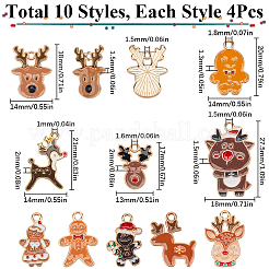 40pcs 10 styles de pendentifs en émail en alliage&nbsp;ENAM-SC0005-74