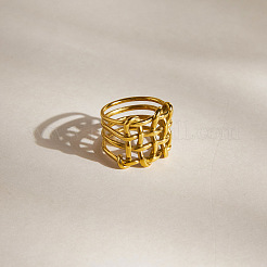 Anillos de dedo huecos de acero inoxidable 304 para mujer&nbsp;WG833FA-01