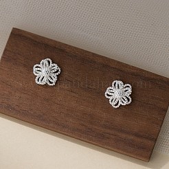 925 Ohrstecker aus Sterlingsilber mit Blumenmuster&nbsp;EJEW-Q030-03S