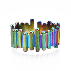 Placcatura ionica (ip) anello polsino in acciaio inossidabile 304&nbsp;RJEW-S405-142