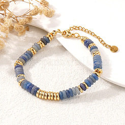 Armband mit Perlen aus natürlichem blauem Chalcedon und Edelstahl 304 für Damen&nbsp;VZ6468