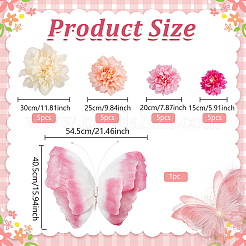 Decorazioni pendenti con fiori di carta e farfalle&nbsp;DIY-NB0015-37
