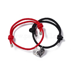 2 pz 2 colori ti amo in 100 lingue proiezione corrispondenza paio di braccialetti impostati&nbsp;BJEW-E011-01BS