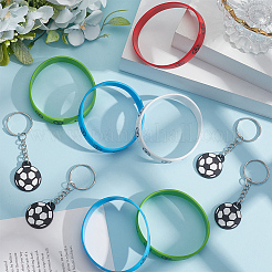 PVC-Fußball-Schlüsselanhänger und Silikonkordel-Armbänder&nbsp;SJEW-GF0001-01