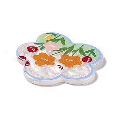 Cabochons en acrylique imprimés sur le thème des fleurs&nbsp;LS-MACR-J121-01A
