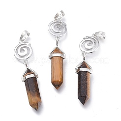 Oeil de tigre naturel a de grands pendentifs&nbsp;G-D0021-01P-23